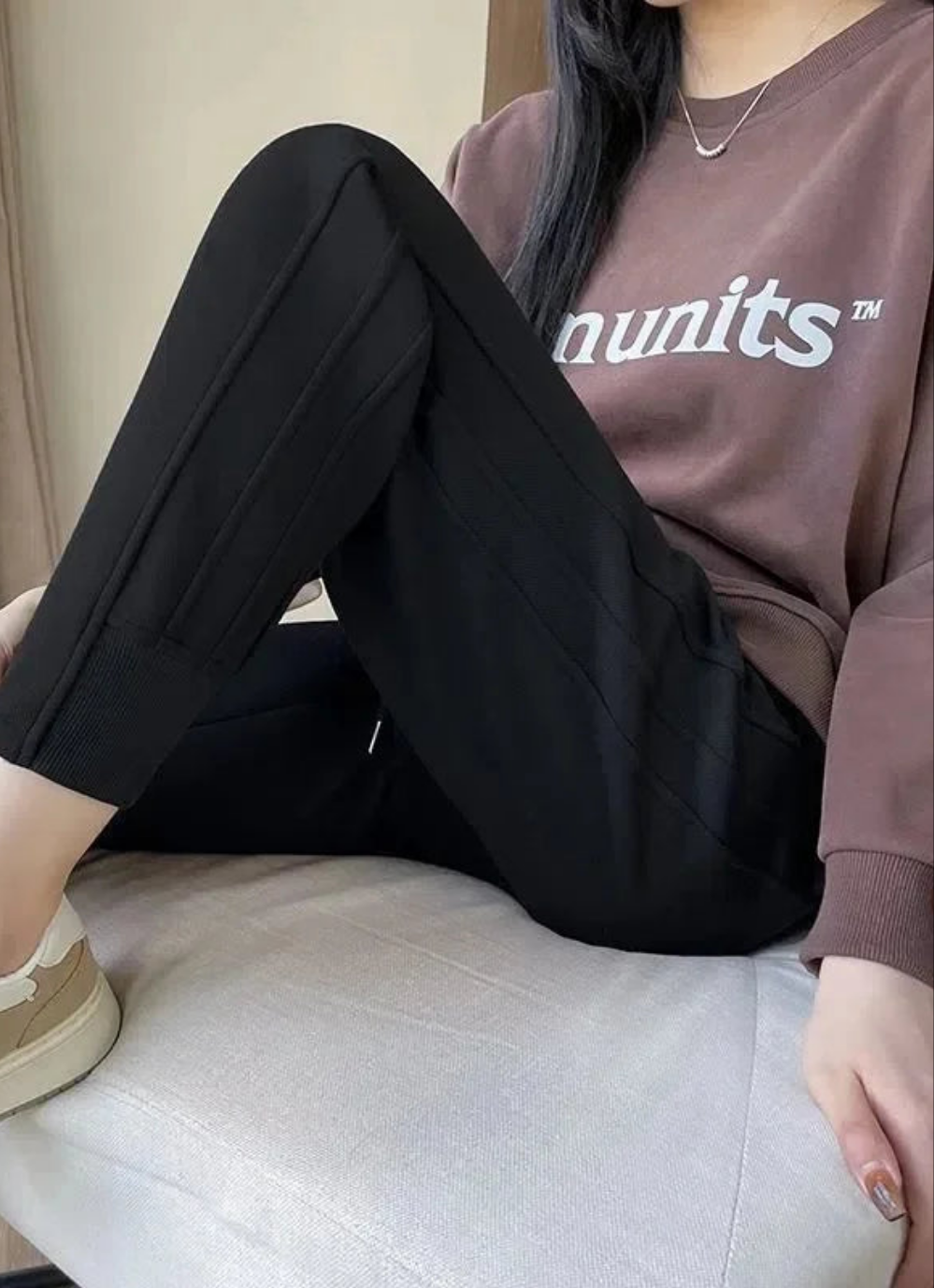 Pantalon femme en cachemire – Taille haute, coupe droite loose | Automne Hiver CreaCultureUrbain