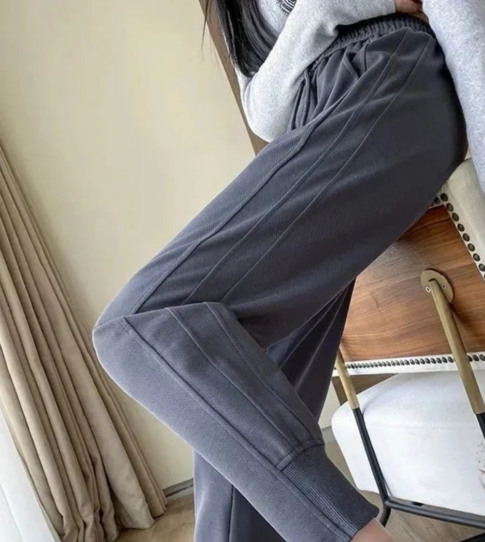 Pantalon femme en cachemire – Taille haute, coupe droite loose | Automne Hiver CreaCultureUrbain